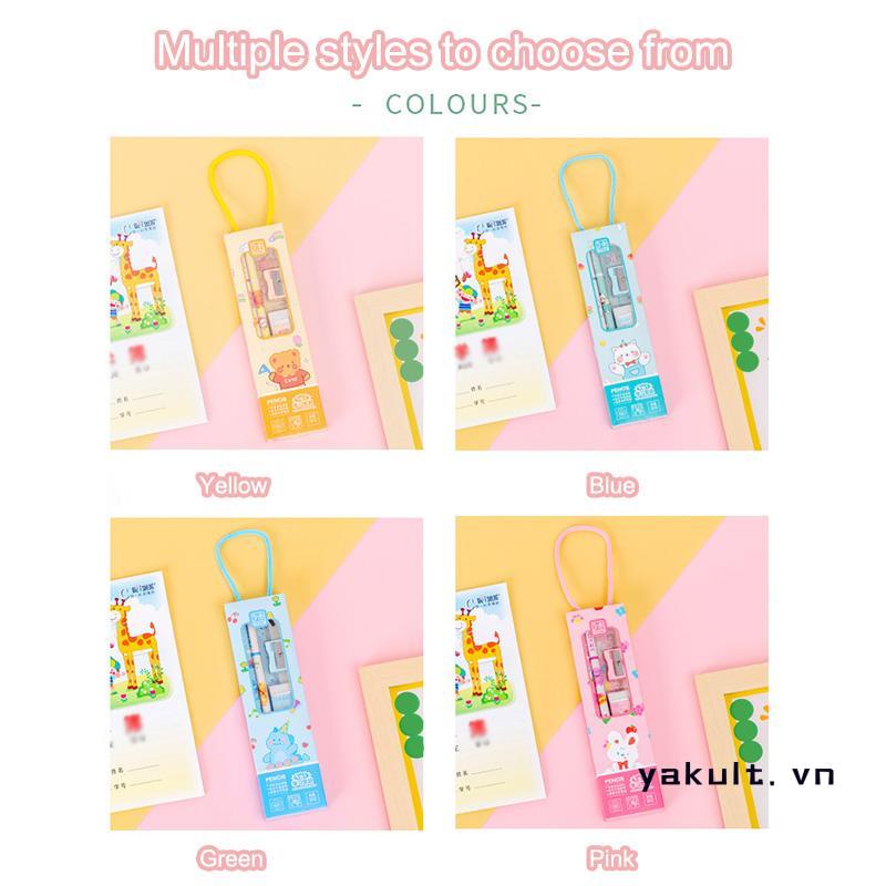 yakult Bộ dụng cụ học tập 5 chi tiết có quai xách, đồ dùng học tập dễ thương cute giá rẻ làm quà tặng học sinh