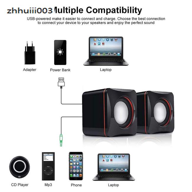 Loa ZHIHUI Mini Có Dây Kết Nối Cổng USB Cho Máy Tính Để Bàn
