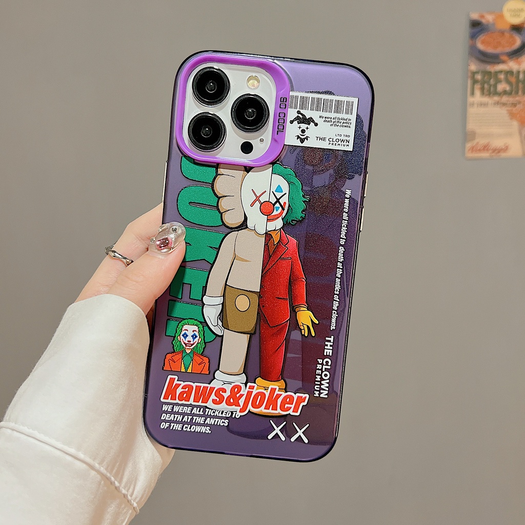 Ốp Điện Thoại tpu Dẻo Trong Suốt Họa Tiết Chú Hề KAWS Hai Mặt Chống Sốc Cho iPhone 11 13 12 14 Pro Max
