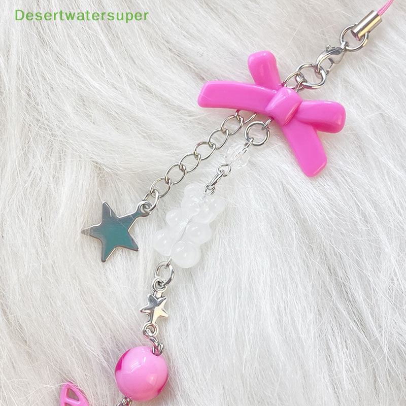 Dsvn Y2K Móc Điện Thoại Di Động Mặt Hình Nơ Trái Tim Ngọt Ngào Thời Trang Làm Đồ Thủ Công Trang Trí Túi Xách