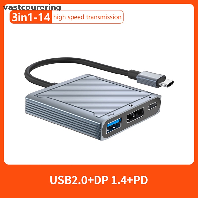 Bộ Chia Cổng USB 8K 60Hz DP 3 Trong 1 Sang Cổng Hiển Thị 4K @ 120 Type C PD 100W EN