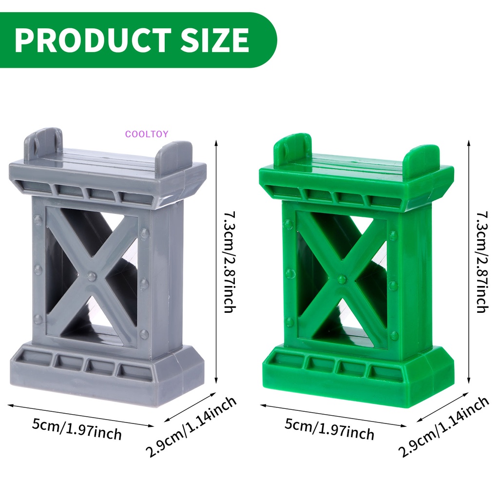 Cooltoy Set 12 Phụ Kiện Hỗ Trợ Nâng Đường Ray Xe Lửa Nhiều Cấp Độ