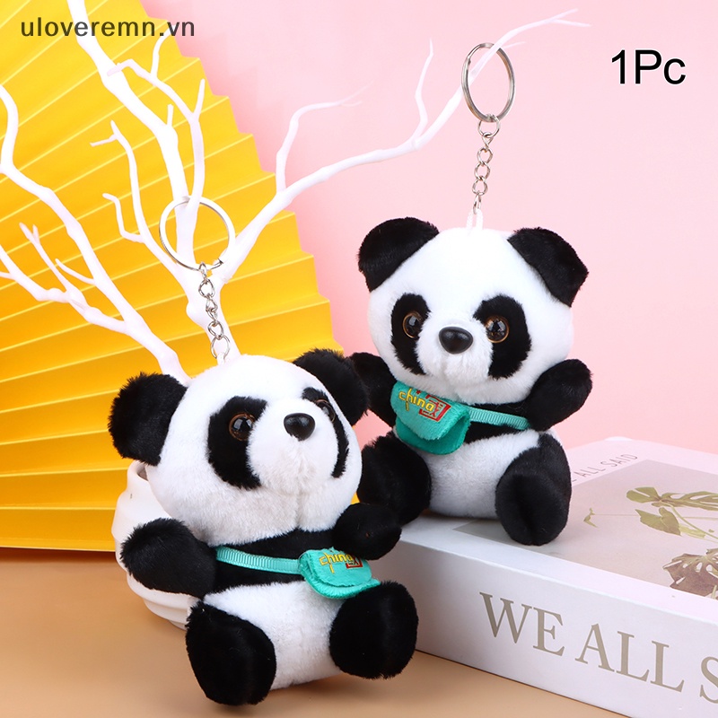 Búp Bê Nhồi Bông Hình Gấu Trúc 12CM Mềm Mại Trang Trí Ba Lô / Móc Khóa