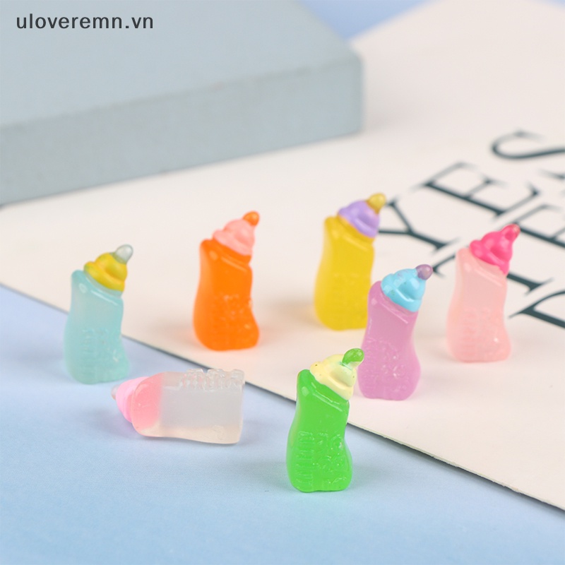 Set 5 Bình Sữa Mini Dạ Quang Dễ Thương Dùng Để Trang Trí Ô Tô