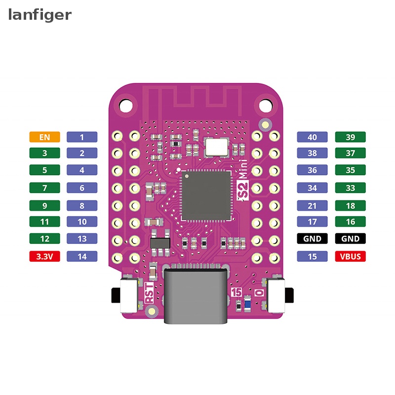 Bảng Mạch IOT WIFI IOT Lanf S2 Mini V1.0.0 ESP32-S2FN4R2 ESP32-S2 4MB FLASH 2MB PSRAM Arduino