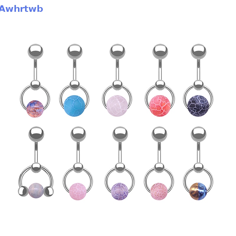 Khuyên Rốn Bằng Thép Không Gỉ Đính Đá Tự Nhiên Mới