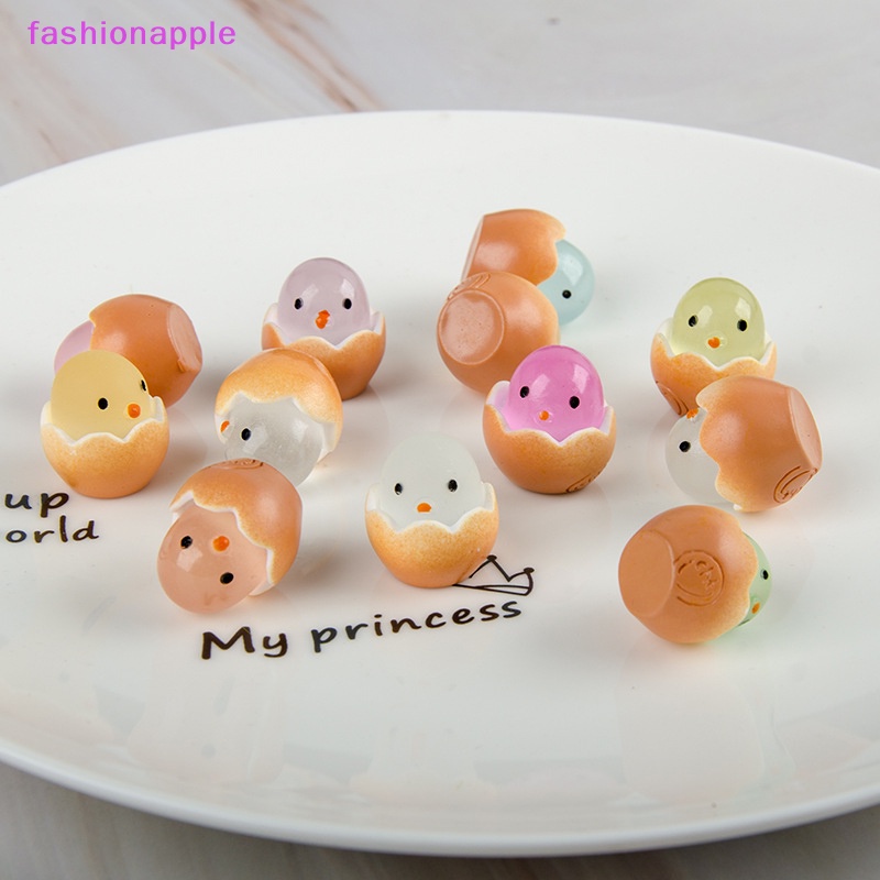 Favn Bless Set 5 Phụ Kiện Mặt Dây Chuyền Dạ Quang Bằng Nhựa resin Hình Gà Con diy Để Trang Trí Điện Thoại Di Động