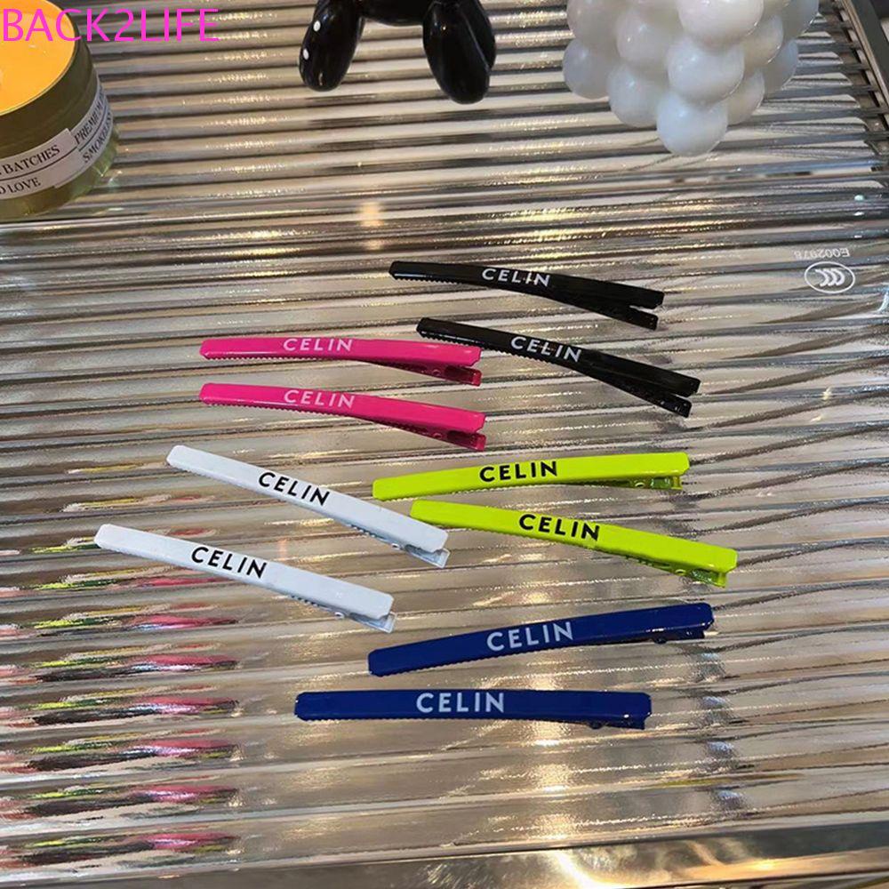 Kẹp Tóc Mái Bằng Kim Loại Hình Học In Chữ BACK2LIFE Dễ Thương Cho Nữ