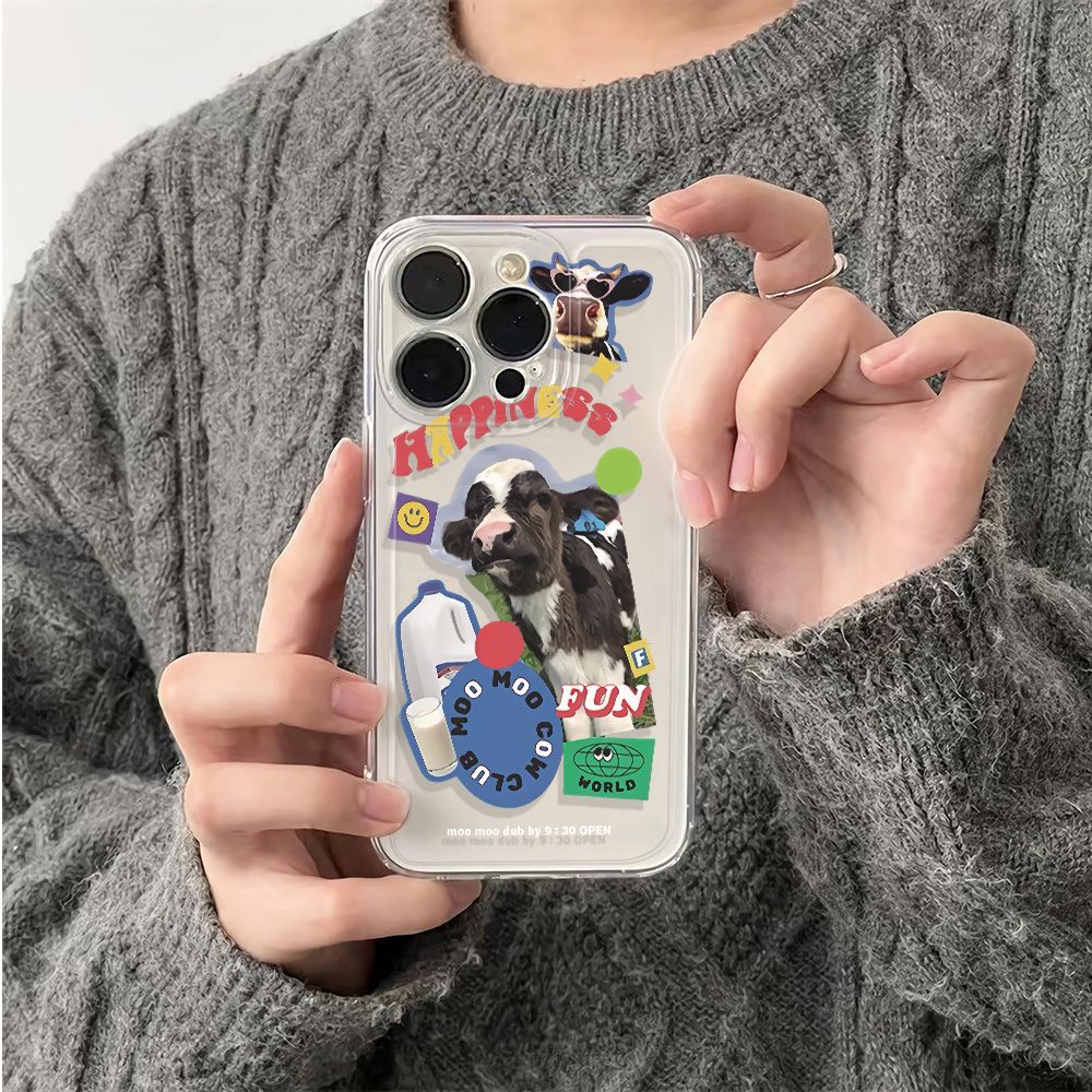 ✅Ốp Điện Thoại Tpu Mềm Chống Sốc Họa Tiết Bò Sữa 13 Kiểu Đơn Giản Cho Iphone12Max14Pro11Plus786In
