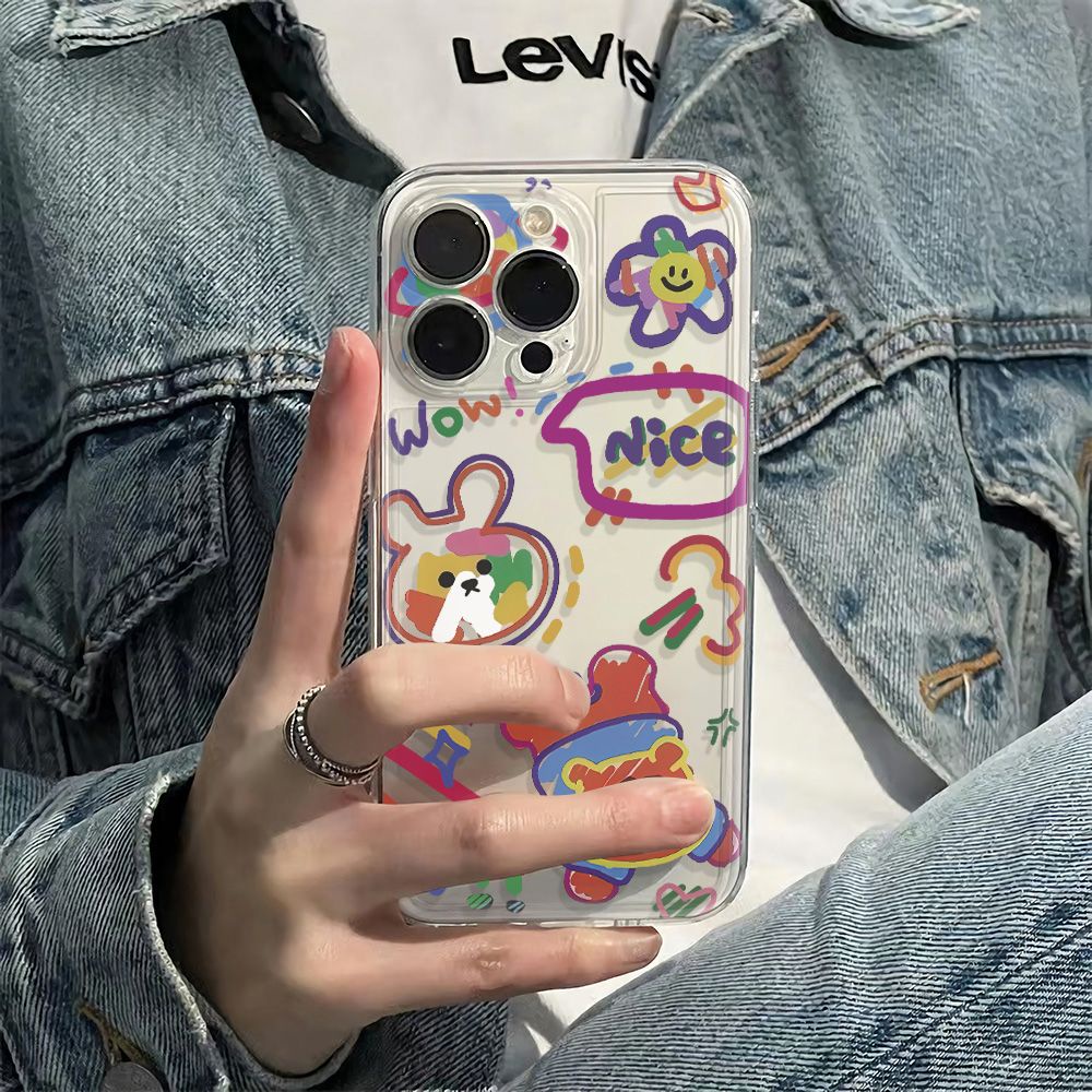 ✅Ốp Điện Thoại Pc Mềm Chống Sốc In Hình Gấu Thỏ 1378 max Apple plus iPhone1214pro 11 6In 4OPC