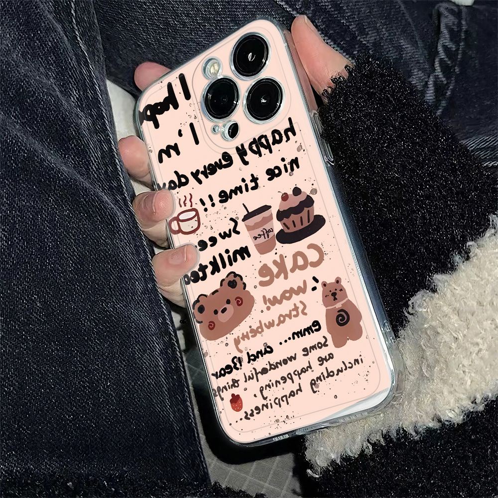 ✅Ốp Điện Thoại Dẻo Họa Tiết Chú Gấu Dễ Thương Chống Sốc Cho Iphone 14pro 11iPhone12 Plus6In 1378 max H8XD