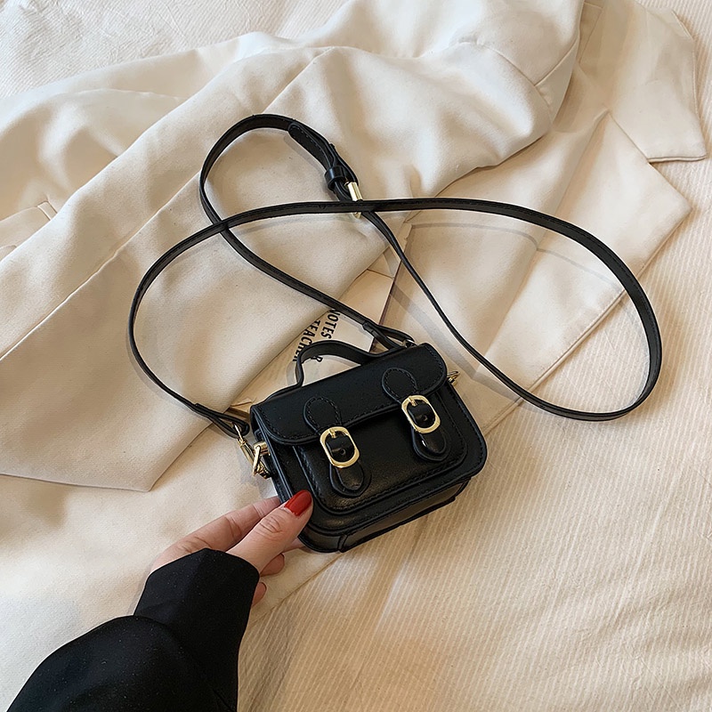 Túi Đeo Chéo Da PU Màu Trơn Phong Cách Thời Trang Mới Chất Lượng Cao Cho Nữ