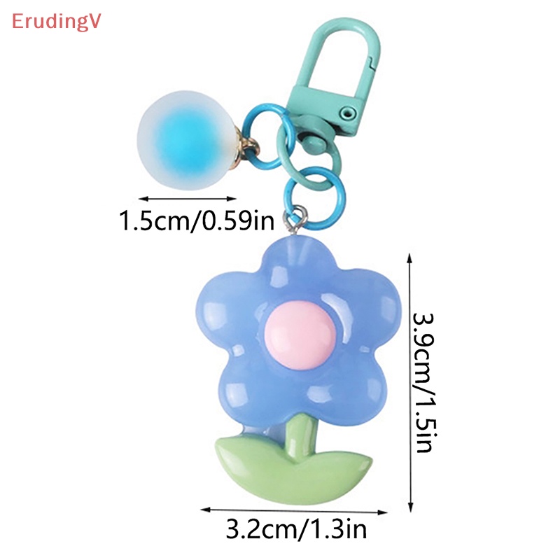 [ErudingV] Móc Khóa Bóng Tròn Hình Hoa Dễ Thương Trang Trí Ba Lô / Túi Xách [Mới]