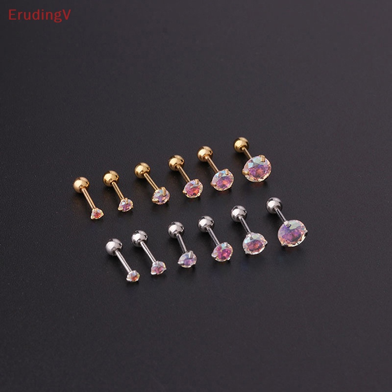 1 Khuyên Tai Dạng Xoắn Ốc Đính Đá Zircon Nhiều Màu Cho Nữ