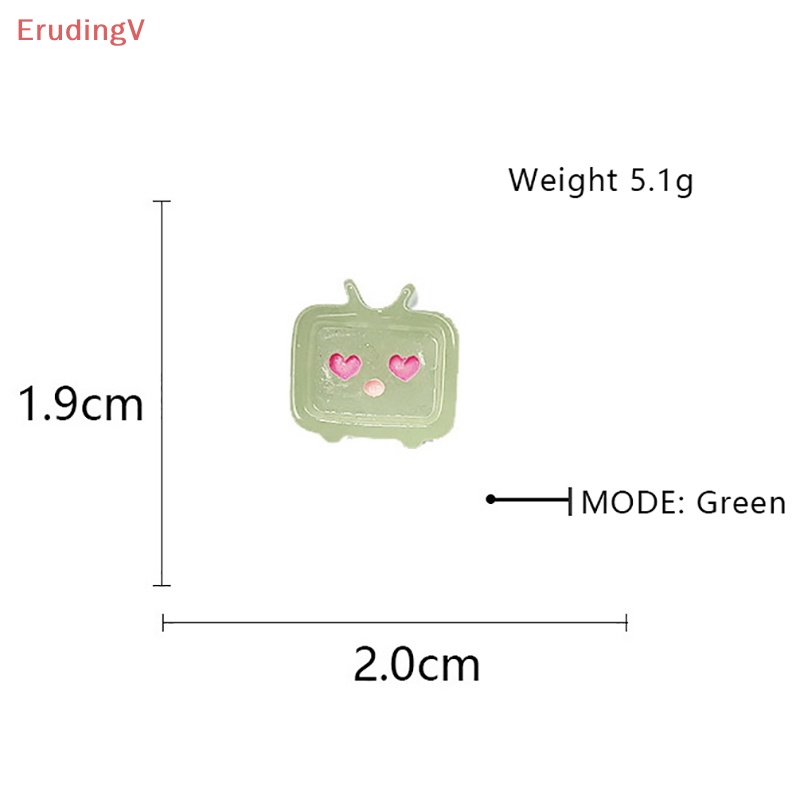 Bộ 5 Miếng Dán Hình TV Phát Sáng Kawaii Bằng Nhựa Resin Mặt Phẳng Có Biểu Tượng Cảm Xúc DIY
