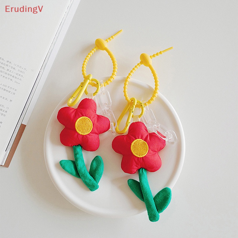 [ErudingV] Móc Khóa / Ba Lô / Dây Treo Trang Sức Bằng Vải Bông Mềm Mại Đính Hoa Trang Trí Điện Thoại [Mới]