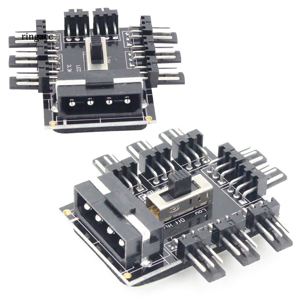 Quạt Tản Nhiệt Đa Chiều IDE 1 Sang 8 3Pin 12V PCB Cho Máy Tính