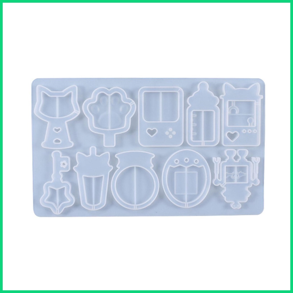 Khuôn Silicone Làm Mặt Dây Chuyền / Móc Khóa Bằng Nhựa Resin Cát Chảy DIY