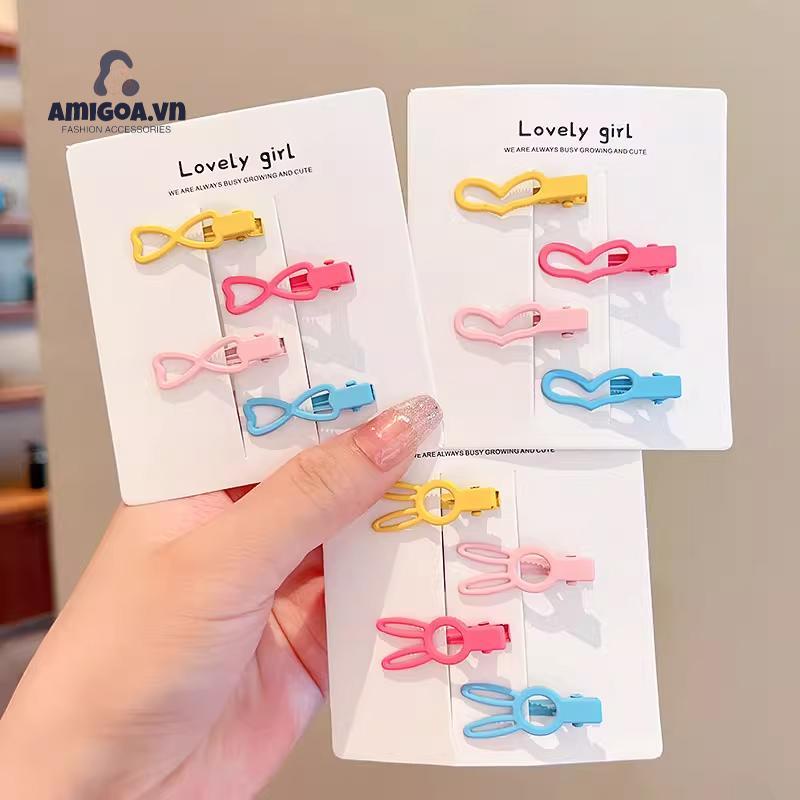 ✨✨Kẹp Tóc Mái Trái Tim Ngọt Ngào Không Đau Dễ Thương Cho Bé Gái