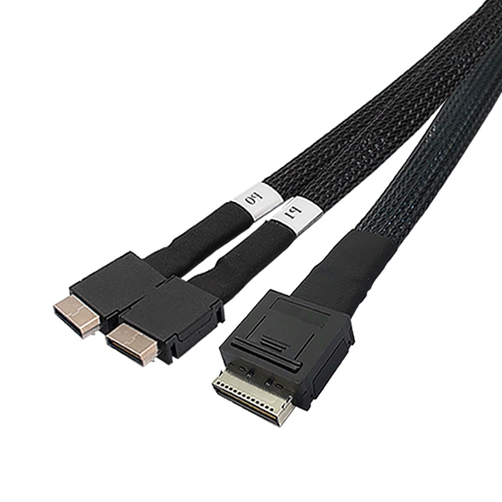 Dây Cáp Truyền Dữ Liệu XT-XINTE Cho OCUlink Mini SAS SFF 8611 8I Sang SFF 8611 4I * 2 Server 50cm SFF-8611