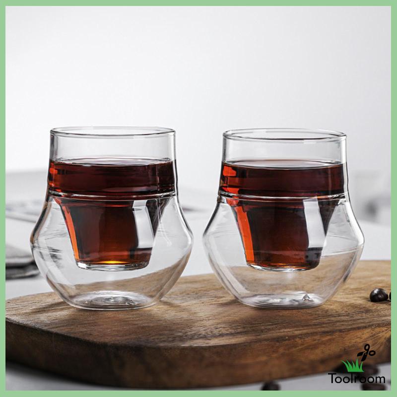 Cốc Uống Cà Phê Hai Lớp Bằng Kính Trong Suốt Dùng Cho Quán Bar / Gia Đình