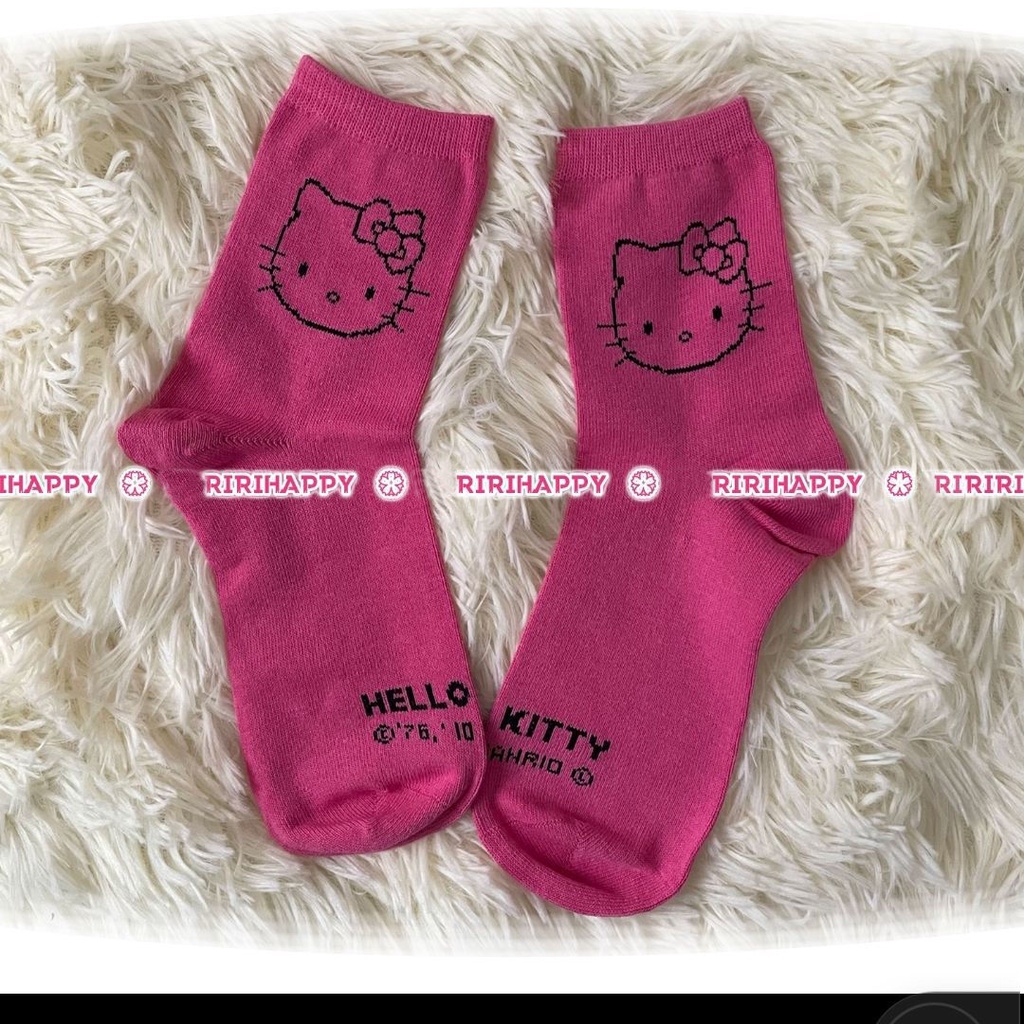 Vớ Cotton Cổ Vừa Xếp Chồng Họa Tiết Hello Kitty Dễ Thương Cho Bé Gái