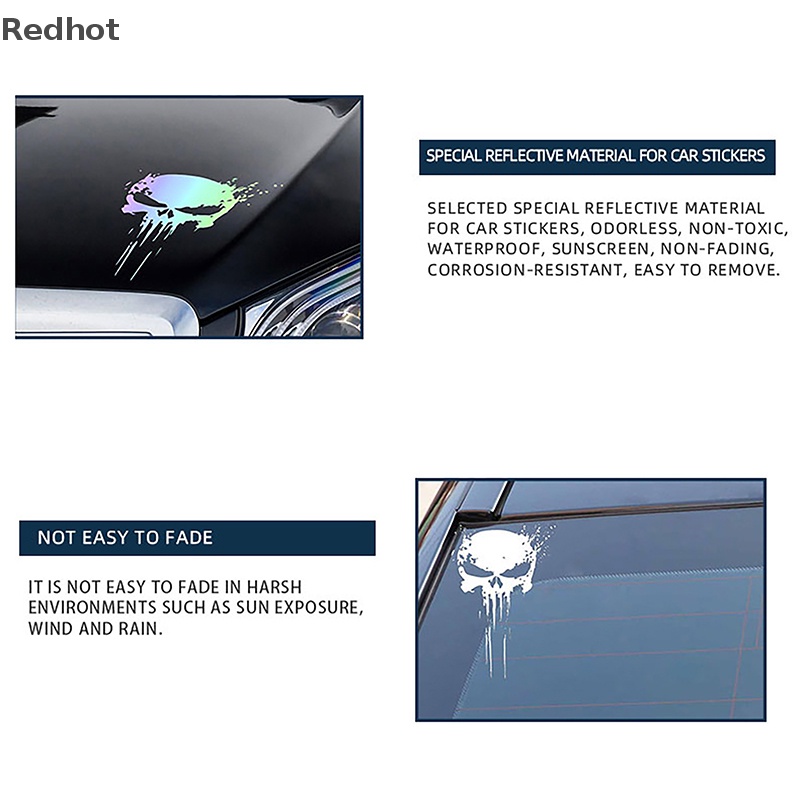 Đề Can Phản Quang Hình Đầu Lâu Cá Tính Chống Thấm Nước Dùng Để Trang Trí Xe Mô Tô