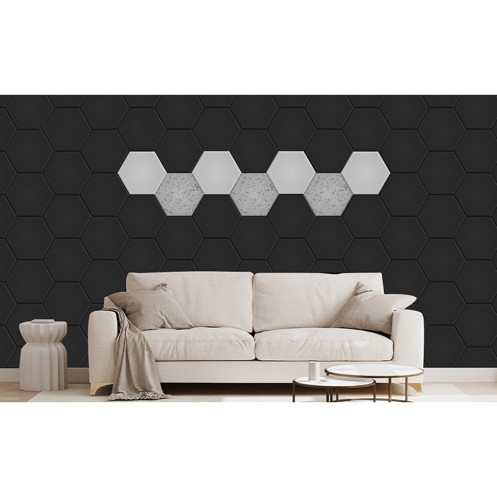 Tấm Xốp Cách Âm Tự Dính Hình Lục Giác 6 Màu Tùy Chọn