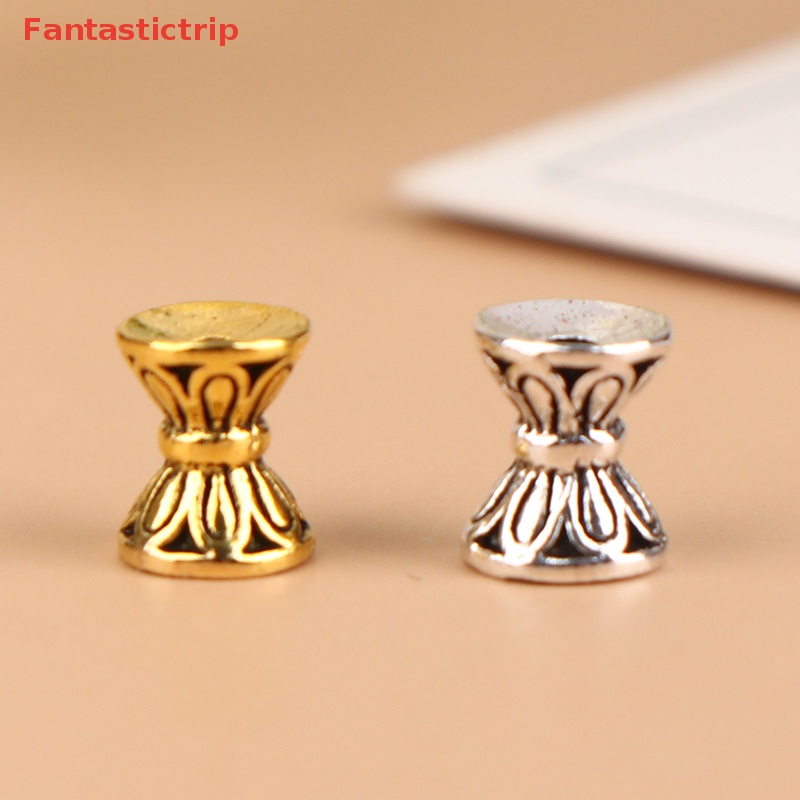 Set 10 Hạt Xâu Chuỗi Hai Mặt Hình Hoa Sen 6 X 5.5Mm Phong Cách Vintage Làm Trang Sức Thủ Công Mới