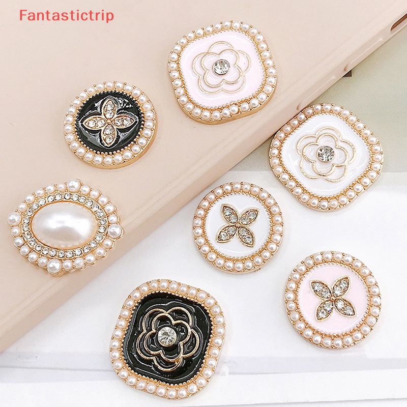 [Fantastictrip] Vòng Đeo Tay Đính Hoa Ngọc Trai Kim Loại Lấp Lánh Phụ Kiện Trang Trí Giày Cho Bé Gái Mới