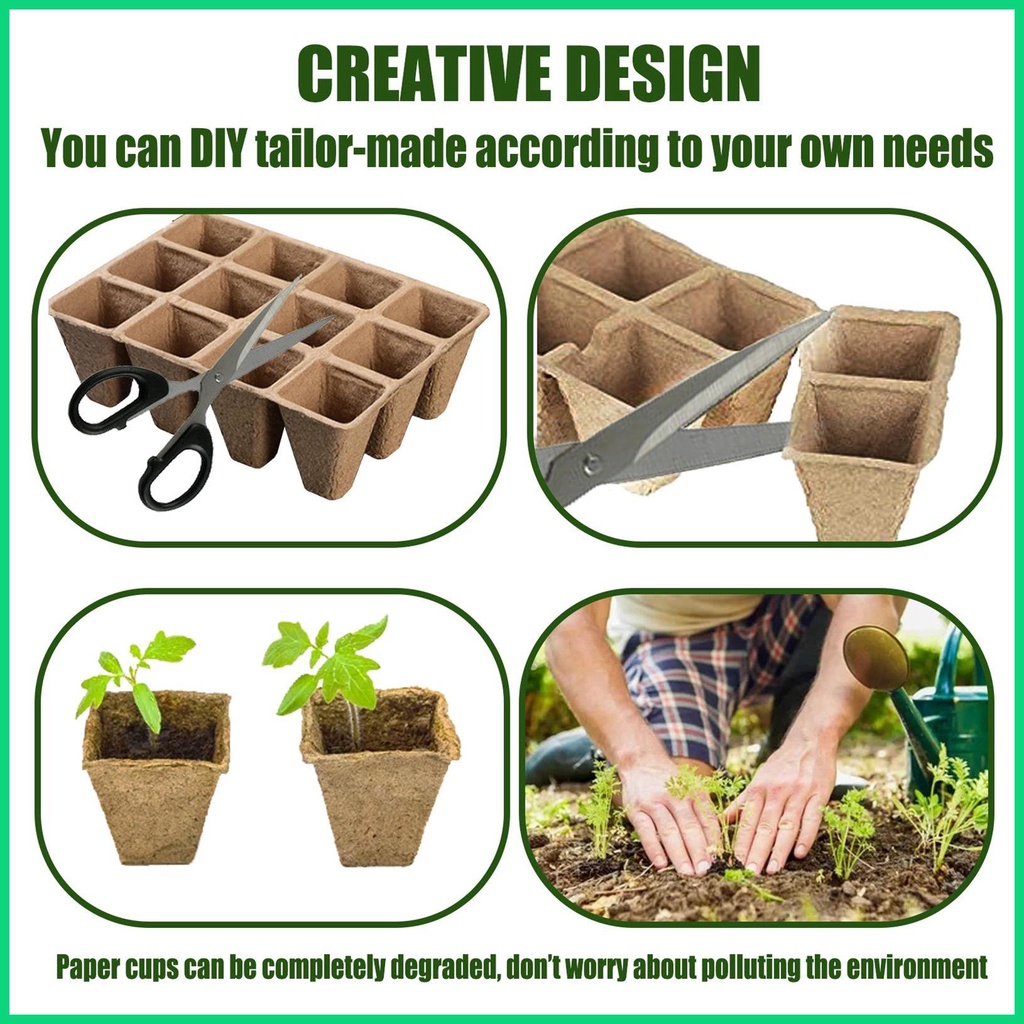 Khay Trồng Cây Mầm 12 Ngăn Mini Kèm Nắp Đậy Cho Nhà Kính jiwvn Jwvn