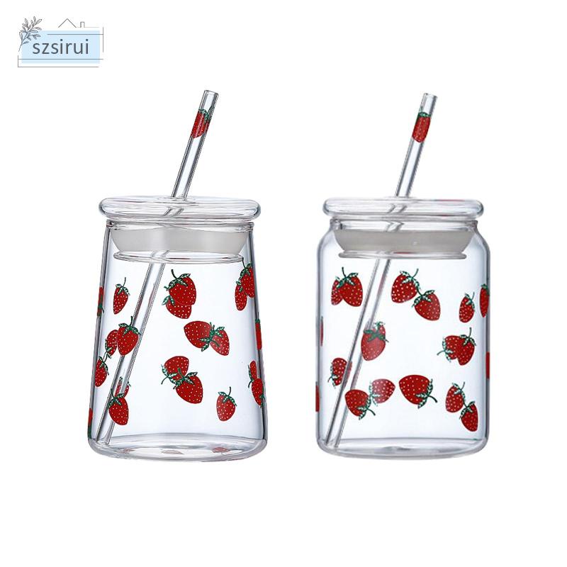 Cốc Thủy Tinh Uống Cà Phê / Coca Cola Hình Quả Dâu Độc Đáo Sáng Tạo Cho Văn Phòng