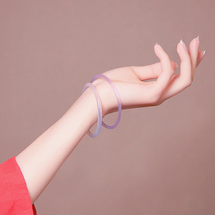 Vòng Tay Hạt Ngọc Bích Giả 6mm Phong Cách Trung Hoa Thời Trang