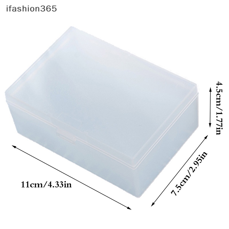 Hộp Nhựa Mini Hình Chữ Nhật Trong Mờ Chống Bụi Đựng Trang Sức Tiện Dụng ifashion365