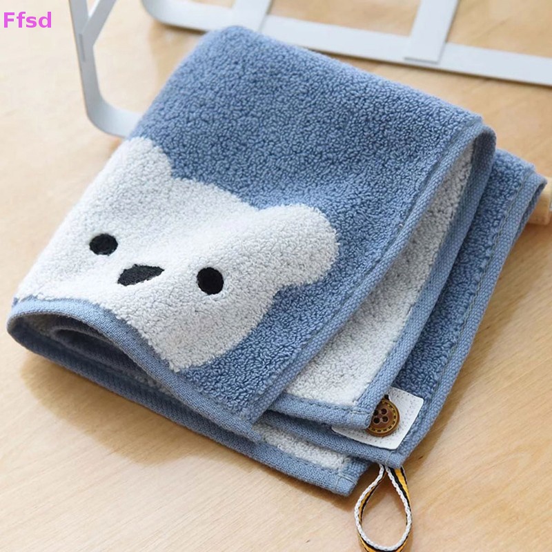 {Ffsd} Khăn Mặt Bằng Cotton Mềm Mại Treo Phòng Tắm / Trẻ Em Hình Gấu Hoạt Hình Dễ Thương * Bán Chạy