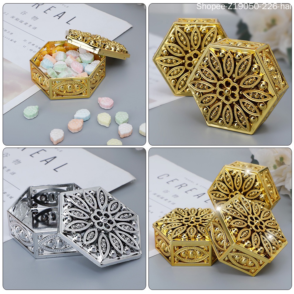 Set 24 Túi Nhựa Đựng Kẹo 6X6X3CM Trang Trí Tiệc Cưới