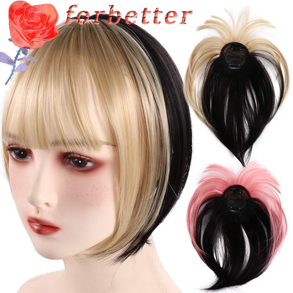 Forbetter Tóc Mái Giả Dạng Kẹp Bằng Sợi Tổng Hợp Mịn Màng Tự Nhiên Phong Cách Pháp Cho Nữ