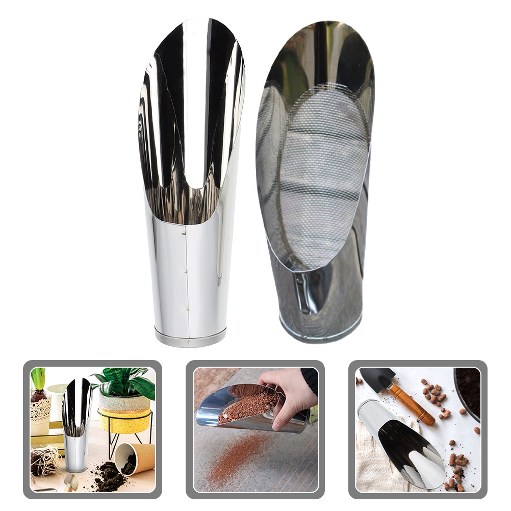 Bộ 2 Xẻng Xúc Đất Làm Vườn Bằng Thép Không Gỉ 17X4CM