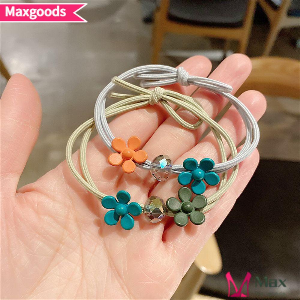 Dây Cột Tóc Co Giãn Cao In Họa Tiết Hoa Xinh Xắn Thời Trang Cho Nữ