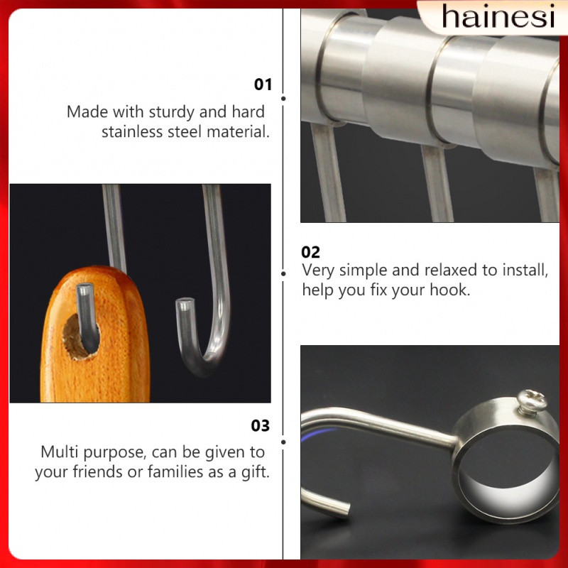 Bộ 4 Móc Treo Rèm Cửa Bằng Thép Không Gỉ Hình Tròn