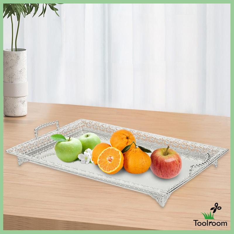 Khay Sắt Đựng Thức Ăn Có Tay Cầm Phong Cách Retro Thanh Lịch