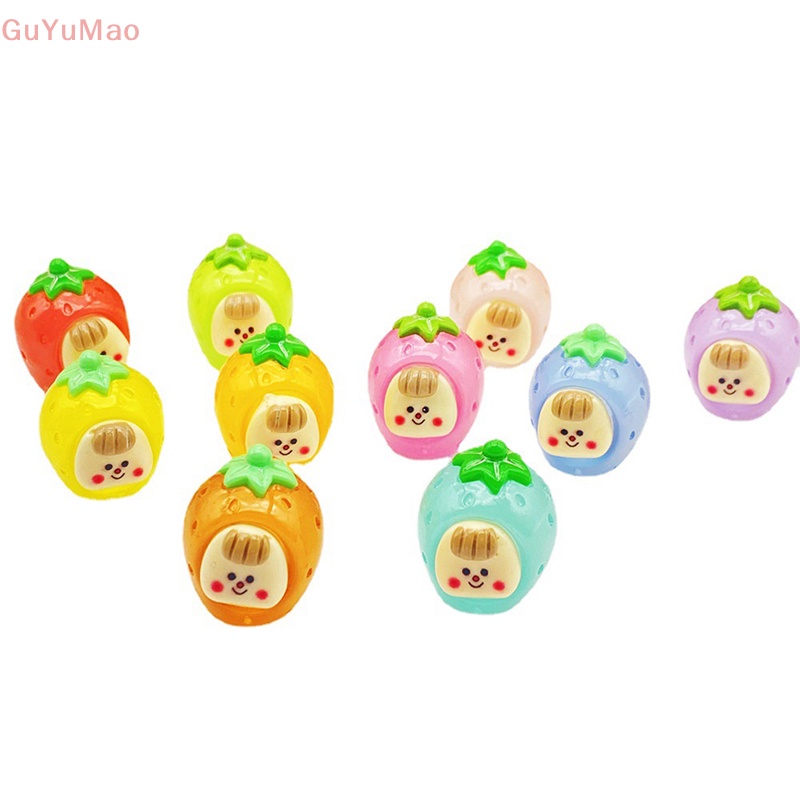 Bộ 2 Đồ trang trí Trái Dâu Hoạt Hình Phát Sáng Dùng Trang Trí Tiểu Cảnh / Nhà Búp Bê