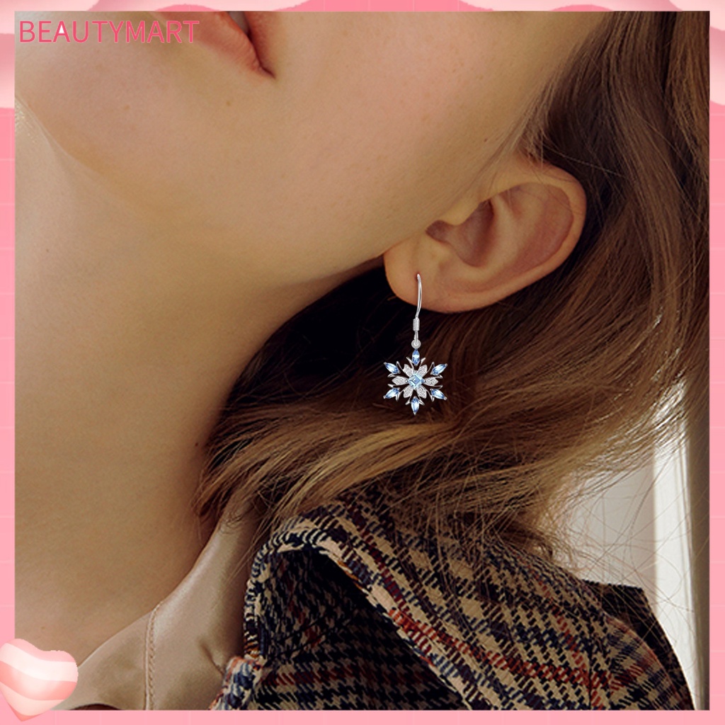 1 Đôi Bông Tai Hình Bông Tuyết Thiết Kế Nhẹ Nhàng Thanh Lịch Thời Trang Cho Nữ