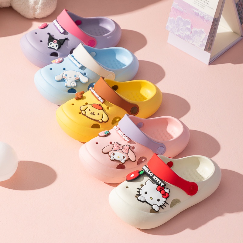 Dép EVA Đục Lỗ Chống Trượt In Hoạt Hình Hello Kitty Thời Trang Mùa Hè Cho Bé