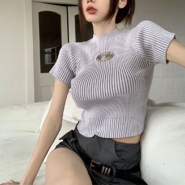 COZOK Áo Thun Ngắn Tay Khoét Lỗ Thời Trang Gợi Cảm