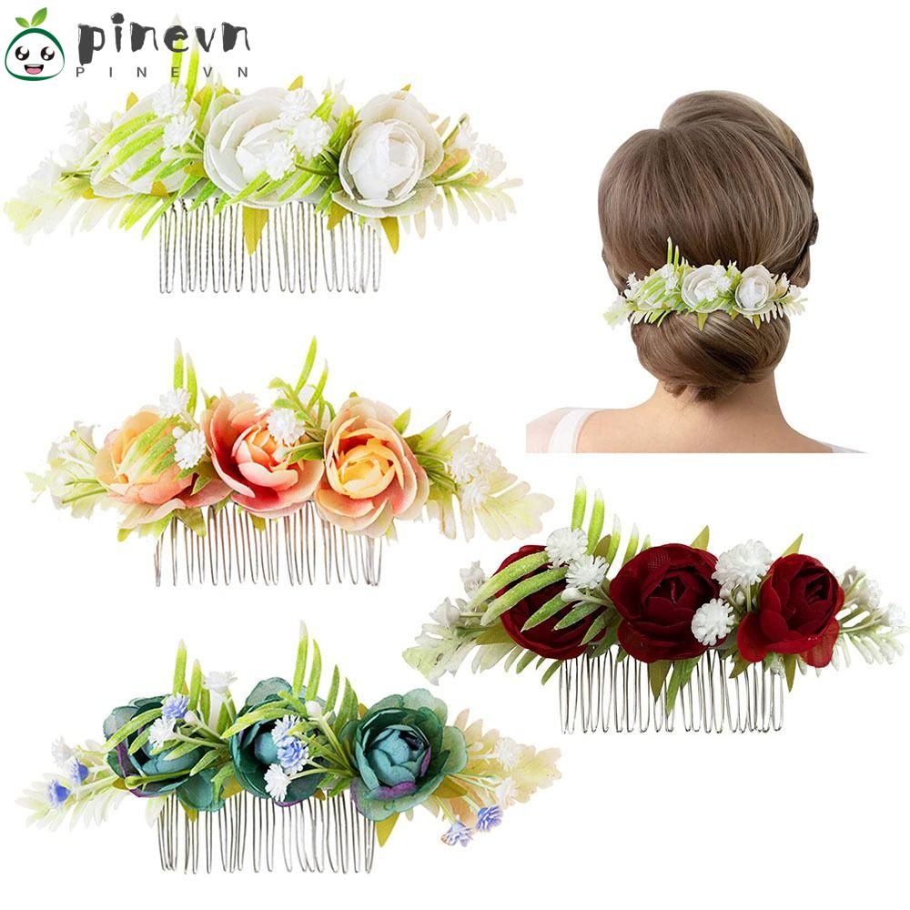 Lược Cài Tóc Đính Hoa Sang Trọng Cho Cô Dâu|Phụ Kiện Trang Trí Tóc Xinh Xắn Chất Lượng