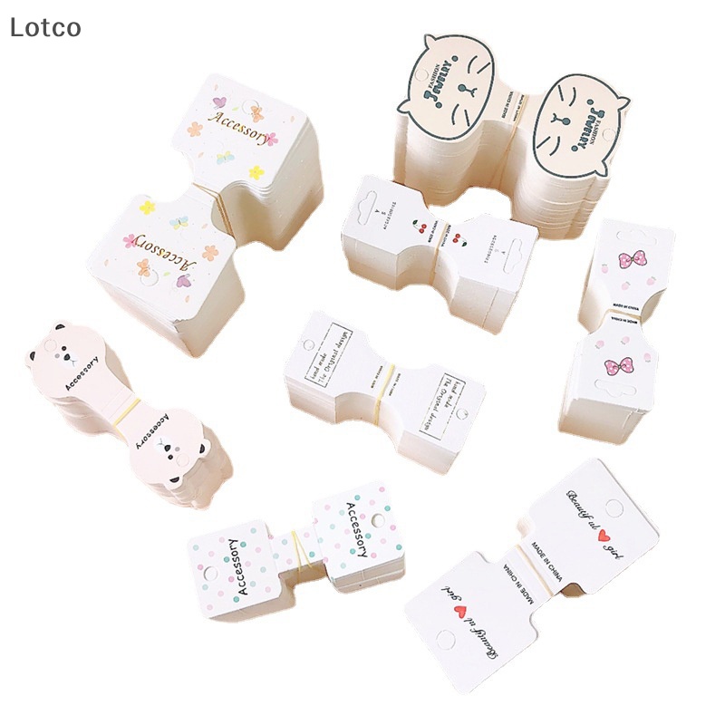 Lotco 50 cái bìa giấy gấp màu trắng kẹp tóc cho trẻ em người lớn Bìa Giấy sợi dây tóc trang trí tóc Mũ vật liệu đóng gói VN