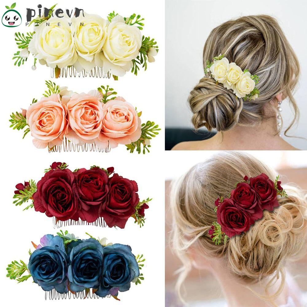 Lược Cài Tóc Đính Hoa Sang Trọng Cho Cô Dâu|Phụ Kiện Trang Trí Tóc Xinh Xắn Chất Lượng