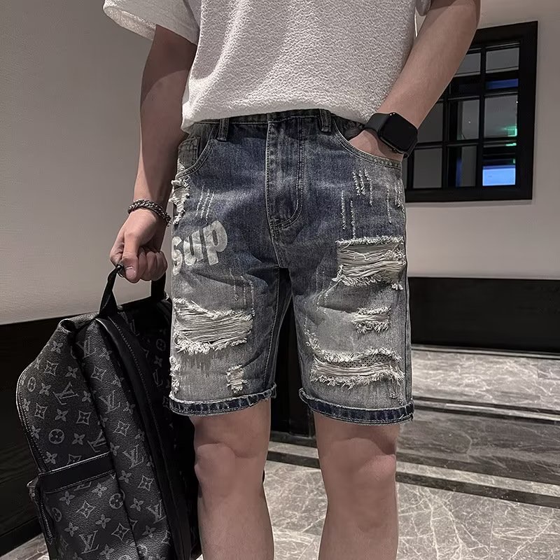Quần Short Jeans Rách 5 Tấc Thời Trang Hàn Quốc Cho Nam Mi