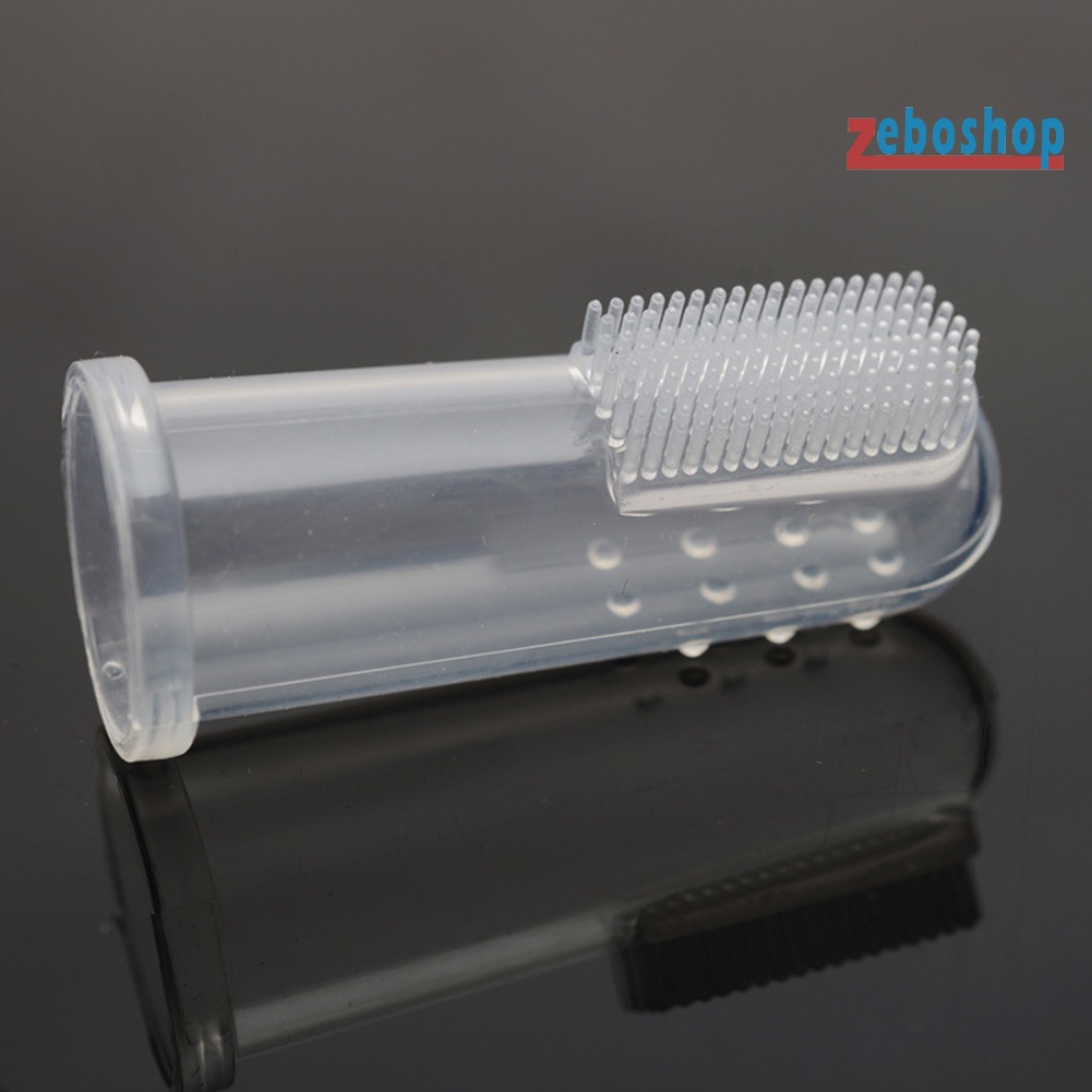 Bộ 2 Bàn Chải Silicone Đeo Ngón Tay Chăm Sóc Răng Miệng Cho Thú Cưng